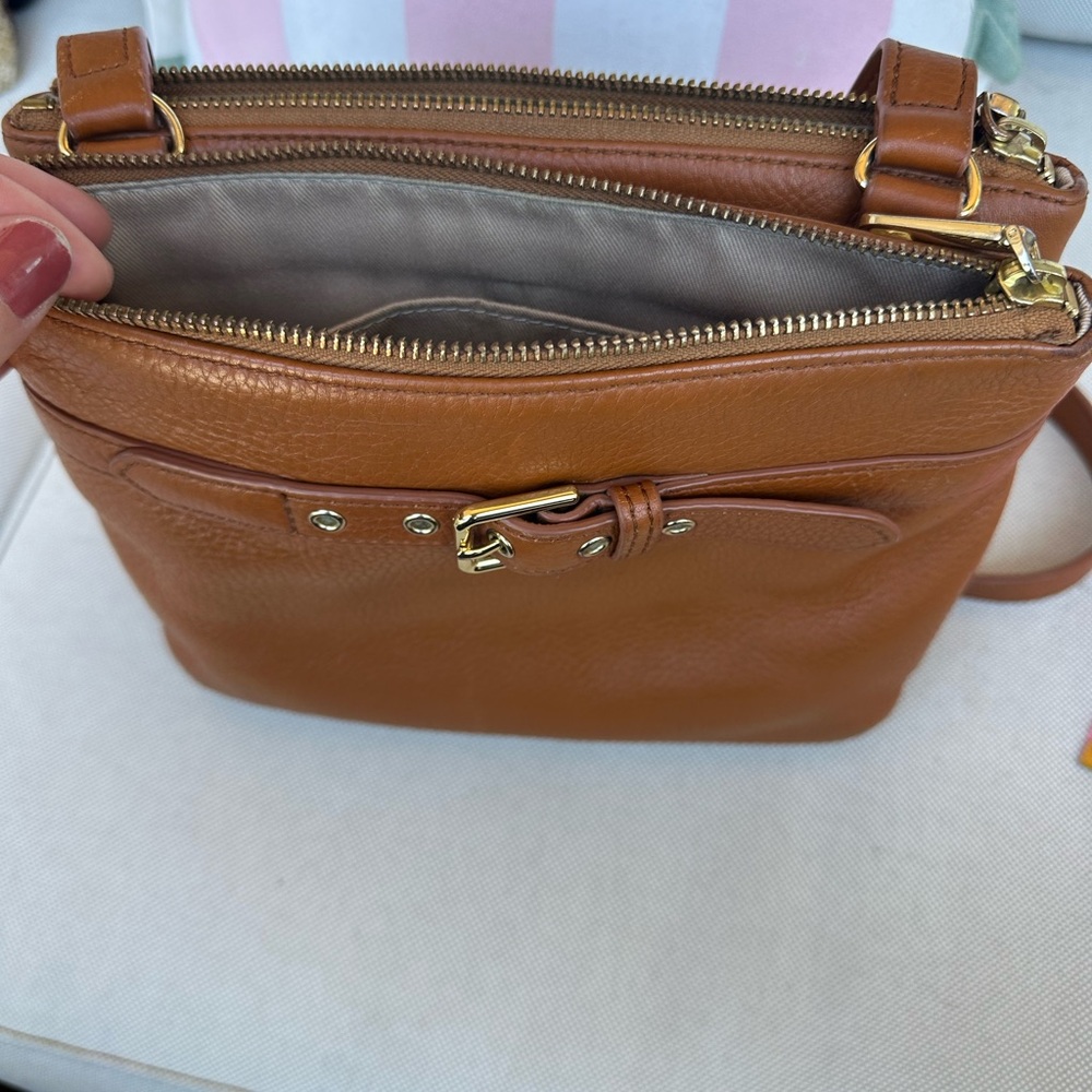 Talbots caramel Leather crossbody bag